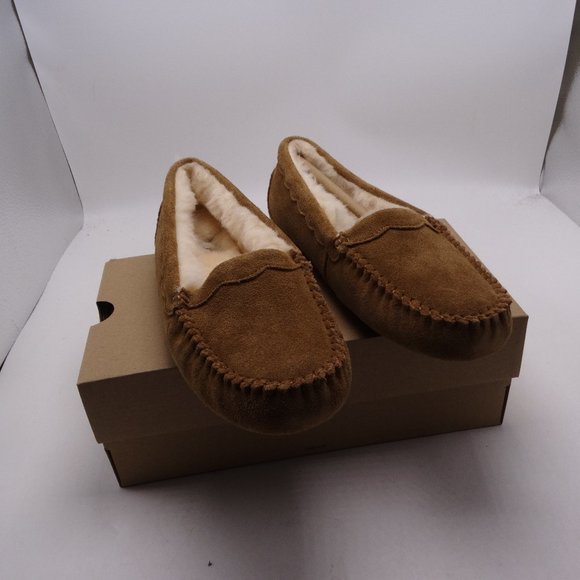UGG Scalloped Moc Chestnut Slippers Womens Sz 9 New In Box - Picture 1 of 3